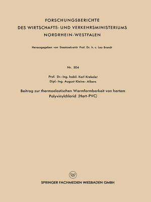 cover image of Beitrag zur thermoelastischen Warmformbarkeit von hartem Polyvinylchlorid (Hart-PVC)